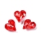 Glass Rhinestone Cabochons, Pointed Back, Faceted, Heart, Light Siam, 9x8x4mm