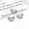 Alloy Connector Charms, Platinum, Butterfly, 15x10mm
