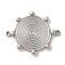 304 Stainless Steel Connector Charms, Sun, Stainless Steel Color, 27.5x23x2mm, Hole: 1.3mm