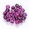 Transparent Spray Painted Crackle Acrylic Beads, Two Tone, Polygon, Orchid, 7.5x8x8mm, Hole: 1.8mm, 100pcs/bag