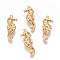 304 Stainless Steel Pendants, Sea Horse, Golden, 26.5x10x4mm, Hole: 1mm