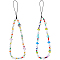 2Pcs 2 Styles Glass & Resin Moblie Straps, with Acrylic Beads, Mushroom, Mixed Color, 19~20.5cm, 1pc/style