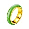 304 Stainless Steel Enamel Finger Rings, Platinum, 6mm,US Size 6(16.5mm)
