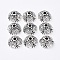 Alloy Bead Caps, Lead Free and Cadmium Free, Antique Silver Color, 8x8x4.5mm, Hole: 2mm, Inner Diameter: 6mm