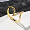 Brass Micro Pave Cubic Zirconia Finger Rings, Long-Lasting Plated, Rack Plating, Lead Free & Cadmium Free, Real 18K Gold Plated, 17mm, Inner Diameter: 19mm