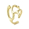 Rack Plating Brass Cuff Rings, Long-Lasting Plated for Women, Lead Free & Cadmium Free, Real 18K Gold Plated, Inner Diameter: 17.8mm