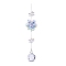 Glass Flower Hanging Ornaments, Hanging Suncatchers Home Garden Outdoor Decorations, Clear AB, 290mm
