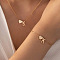 Heart Brass Pendant Necklaces & Charm Bracelets Sets, Golden, Letter K, 400mm