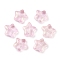 Transparent Spray Painted Glass Beads, with Glitter Power, Star, Pearl Pink, 8x8x4mm, Hole: 1mm