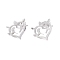 Non-Tarnish Heart 304 Stainless Steel Stud Earrings for Women, Stainless Steel Color, 11.5x13mm, Pin: 0.7mm