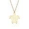 304 Stainless Steel Geometric Artistic Hollow Animal Pendant Necklaces, Clavicle Chain Necklaces for Women, Golden, Turtle, 17.72 inch(45cm)