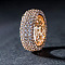 Brass Micro Pave Clear Cubic Zirconia Finger Rings for Women, Rose Gold, 8.5mm, US Size 9(18.9mm)