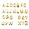 26Pcs Brass Charms, Letter A~Z, Real 18K Gold Plated, 8~9x4.5~10x2.5~3mm, Hole: 1.2mm