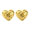 Ion Plating(IP) 304 Stainless Steel Hollow Heart Stud Earrings, Real 18K Gold Plated, 15.5x18mm