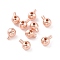 925 Sterling Silver Beads, Round, Rose Gold, 4x3mm, Hole: 0.8mm, Pin: 1mm