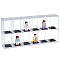 2-Tier 12-Slot Transparent Acrylic Mini Building Block Presentation Boxes without Lids, Dustproof Assembled Mini Figures, Model Toy Showcase, Rectangle, Clear, 4.8x28x13.7cm