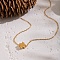 Minimalist 304 Stainless Steel Pendant Cable Chain Necklaces for Women, Real 18K Gold Plated, Cross, 15.75 inch(40cm)