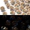 Luminous Opaque Resin Cabochons, Flower, Three Tone, Glow in the Dark, with Golden Glitter Powder, Tan, 9x10x4.5mm