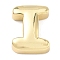 Brass Initial Beads, Real 18K Gold Plated, Long-Lasting Plated, Rack Plating, Lead Free & Cadmium Free, Letter I, 20.5x16x7mm, Hole: 8.5x4mm