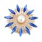 Sunflower Rhinestone Brooch Pins, with Plastic Beads, Alloy Badge for Backpack Clothes, Golden, 51.5x51.5mm