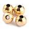 Brass Spacer Beads, Long-Lasting Plated, Round, Real 24K Gold Plated, 6x5.5mm, Hole: 2mm