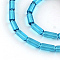 Transparent Glass Bead Strands, Tube, Dodger Blue, 10x4mm, Hole: 0.5mm, about 32~33pcs/strand, 12.5 inch