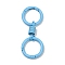 Alloy Spring Gate Clasps, with Spring Findings, Deep Sky Blue, 76.5mm