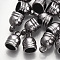 UV Plating ABS Plastic Cord Ends, End Caps, Gunmetal, 13.5x9mm, Hole: 2.5mm, Inner Diameter: 7mm