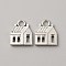 Alloy Pendants, House, Antique Silver, 17x14x2.5mm, Hole: 3.2mm