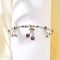 Brass Micro Pave Cubic Zirconia Fruit Charm Bangles for Women, Cherry & Lemon, Lead Free & Cadmium Free, Long-Lasting Plated, Platinum, Inner Diameter: 2x2-1/8 inch(5.1x5.4cm), pendant: 16~18x10~12x3~5mm.