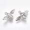 Brass Pendants, Bees, Nickel Free, Real Platinum Plated, 11.5x17x4.5mm, Hole: 1mm