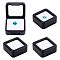 Square Acrylic Loose Diamond Display Boxes, Small Jewelry Storage Case with Sponge, Black, 4x4x1.75cm