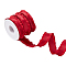 10 Yards Polyester Pleated Edged Ribbon for Clothing Decoration, Bowknot Making with 1Pc Plastic Empty Spools for Wire, Dark Red, 7/8 inch(22mm)