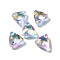 Glass Charms, Triangle, AB Color, Faceted, Clear AB, 13x14x5mm, Hole: 1.4mm