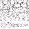 66Pcs 8 Styles Synthetic Howlite Cabochons, Oval, 5~14x3~10x2~5mm, 66pcs/set