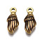 304 Stainless Steel Pendants, with Enamel, Spiral Shell, Golden, Dark Goldenrod, 18.5x7.5x4mm, Hole: 1.5mm
