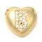Rack Plating Brass Micro Pave Cubic Zirconia Pendants, Cadmium Free & Lead Free, Heart with Letter A~Z Charms, Real 18K Gold Plated, Letter B, 14.5x16x6mm, Hole: 3mm