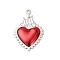 304 Stainless Steel Pendants, Sacred Heart, with Enamel, Stainless Steel Color, 30.5x20.5x3mm, Hole: 1.8mm