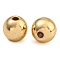 Rack Plating Brass Beads, Long-Lasting Plated, Lead Free & Cadmium Free, Round, Real 14K Gold Plated, 8x7mm, Hole: 2mm