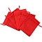 Rectangle Polyester Storage Bags, Drawstring Pouches Packaging Bag, Red, 12x9cm