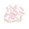 Picasso Transparent Glass Bugle Beads, Pink, 13x4mm, Hole: 0.9~1mm, about 1125pcs/pound