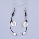 Boucles d'oreilles avec pendentif en coquille d'eau douce EJEW-JE03220-2