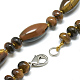 Natural Tiger Eye Beaded Necklaces NJEW-S388-13-2