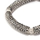 Bling Polymer Clay Rhinestone Curved Tube Beads Stretch Bracelet for Women BJEW-JB07490-01-4