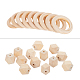 Faceted Nugget Natural Wooden Beads WOOD-PH0009-24-7