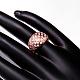 Classic Real Rose Gold Plated Brass Cubic Zirconia Wide Band Rings for Women RJEW-BB05777-7RG-5