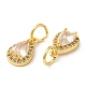 Rack Plating Brass Micro Pave Clear Cubic Zirconia Charms KK-Z026-10G-2