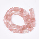 Chapelets de perles en verre de quartz de cerise G-T118-66-2