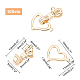 SUPERFINDINGS 10 Sets Brass Fold Over Clasps Bowknot with Heart Necklace Bracelet Extenders Real 18K Gold Plated Fold Over Extension Clasp for Jewelry Making KK-FH0002-64-5