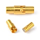 真鍮製ロッキングチューブマグネットクラスプ  コラム  ゴールドカラー  15x4mm  穴：2.8mm MC079-G-1